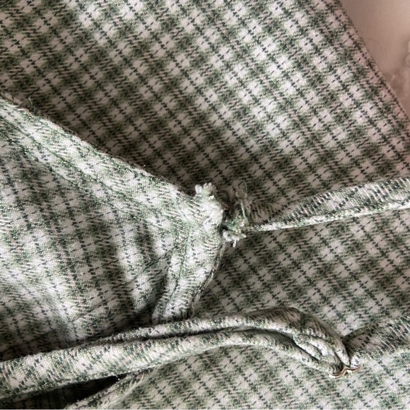 John Galt Plaid Shift Dress Mini White Gingham Preppy Pistachio Green Picnic - Picture 10 of 12